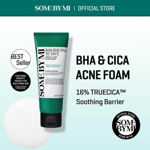 SOME BY MI AHA BHA PHA 30 Days Miracle Acne Clear Foam Cleanser 100ml - Image 2