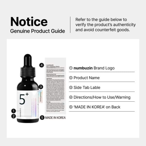 Numbuzin No.5 Serum | Vitamin Concentrated Serum Korean Skincare | 30 ml - Image 7