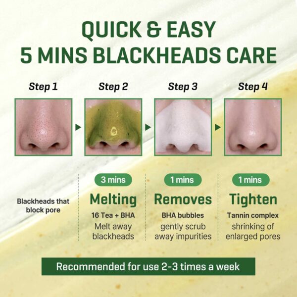 SOME BY MI Bye Bye Blackhead 30 Days Miracle Green Tea Tox Bubble Cleanser - 4.23 Oz, 120g - Image 5